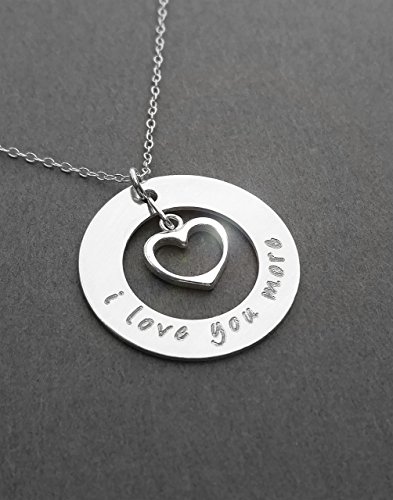 I Love You More Necklace // Sterling Silver Necklace // Gift for her // Anniversary Necklace for Anniversary Gift