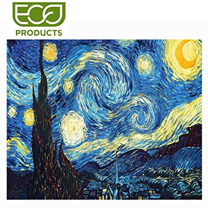 5D DIY Starry Night Diamond Painting By Number Kits For Adults Round Full Drill Crystal Rhinestone Van Gogh Embroidery For Canvas Wall Decoration 12X16 Inches
