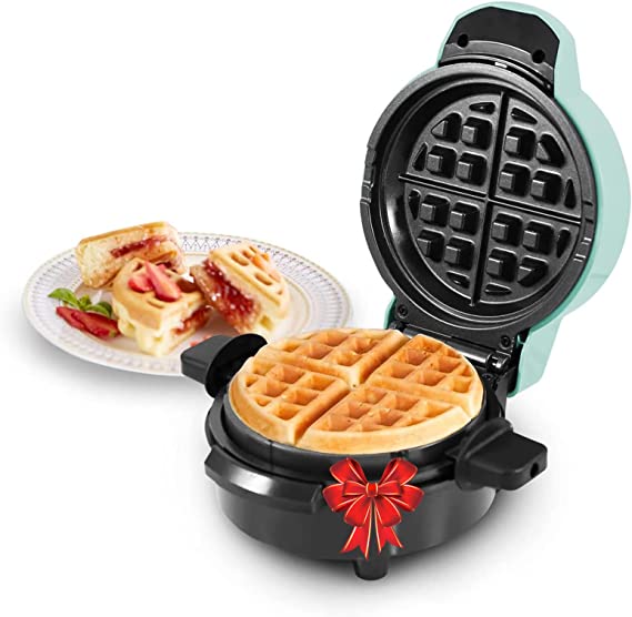 Elite Gourmet EWM380M Nonstick Fluffy Stuffed Waffle Maker, 1.5-Inch Jumbo Thick Waffles, Hash Browns, Keto, Snacks, Sandwich, Eggs, Easy to Clean, Mint