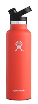 Hydro Flask 21 oz Vacuum Insulated Stainless Steel Water Bottle, Standard Mouth w/Sport Cap