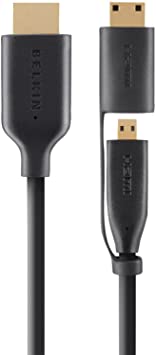 Belkin High Speed HDMI to Micro HDMI Cable with Adapter (Supports Amazon Fire TV and other HDMI-Enabled Devices), HDMI 2.0 / 4K Compatible, 6 Feet