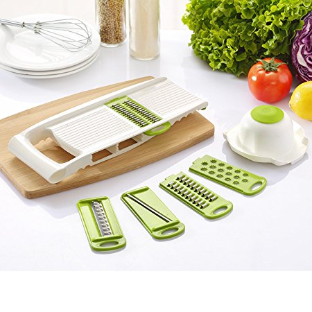 7pcs ABS Adjustable Mandoline Slicer Vegetable Fruit Cutter Multi Function Slicer Chopper Fruit Vegetable Kitchen Tools Shredder