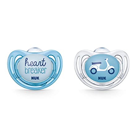 NUK Airflow Orthodontic Pacifiers, Boy, 6-18 Months, 2-Pack, Colors May Vary