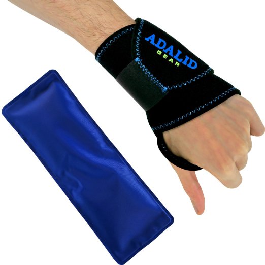 Wrist Support Brace with Hot/Cold Pack | Adjustable Wrap, Multi-Purpose, Microwaveable and Reusable (Pure Blue)
