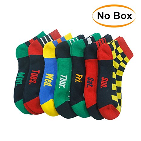 Novelty Gift Socks, Gmall Thanksgiving Christmas A Week Low Cut Cotton Socks, 7 Pairs