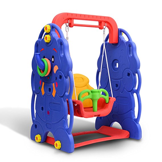 HOMCOM Kids Children Baby Swing Garden Playground Indoor Outdoor Activity Play Fun Equipment