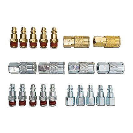 AUTOMAN 21pcs Air Quick Coupler & Plug Kit,I/M Type,1/4 in NPT,Air Tool Fittings,ATMSW-07