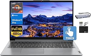 Lenovo IdeaPad 2024 Newest Laptop, 15.6" FHD IPS Touchscreen, 8-Core AMD Ryzen 7 5700U (Beat i7-1180G7), 24GB RAM, 1TB SSD, Radeon Graphics, Webcam,WiFi 6, Long Battery, Win 11 Pro MarxsolAccessory