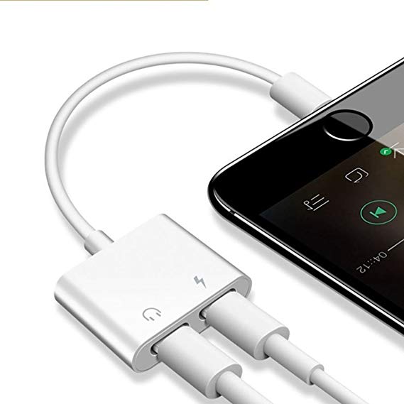 3.5 mm Audio   Charge RockStar Headphone Jack Adapter 2 in 1 Lightning Adapter and Charger for iPhone X, iPhone 8, iPhone 8 Plus, iPhone 7 and iPhone 7 Plus