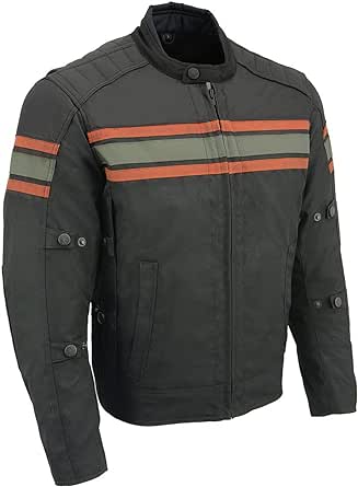 Milwaukee Leather MPM1751 Burnt Orange Leather and Textile Armored Motorcycle Jacket for Men - All Season