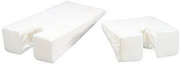 Face Down Stomach Sleeper Foam Wedge Pillow, 29" x 14" x 2.5" : 6" Rise - Orthopedic Grade Foam - Easy Care Machine Washable Cotton Pillow Cover - Post Surgery & Specialty Pillow - Bed Wedge, White