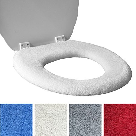 Medipaq Toilet Seat Cover - Super Warm Fleece - Metal Retaining Ring - Universal Fit - Machine Washable 2X Cream