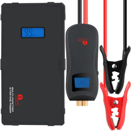 1byone 9000mAh 12V Multi-Function Lithium Jump Starter, Emergency Auto Car Battery Charger Jump Starter With Portable Power Charger