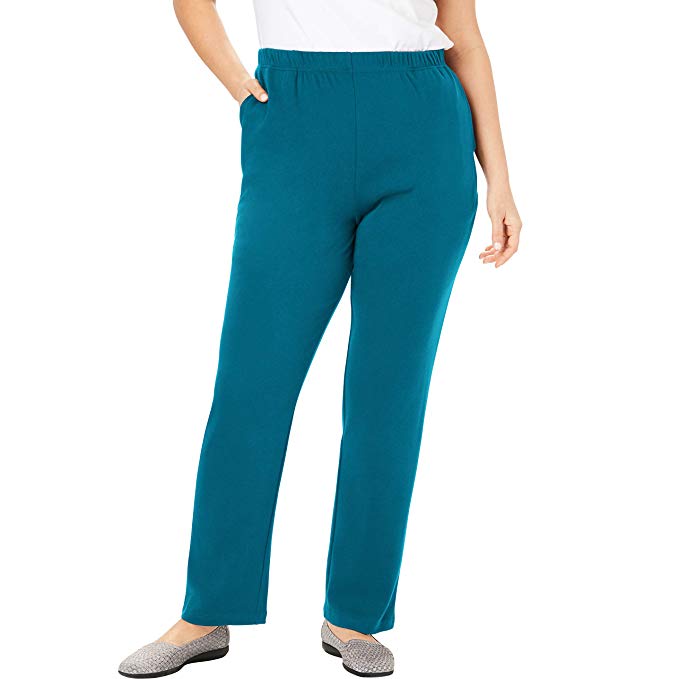 Woman Within Women's Plus Size 7-Day Knit Straight Leg Pant