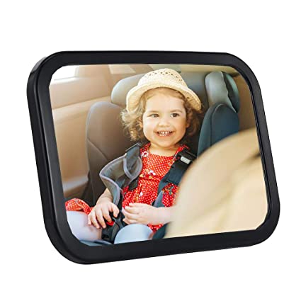 SDY Baby Car Mirror Safety Car Seat Mirror for Rear Facing Infant with Wide Crystal Clear View, Shatterproof, Fully Assembled