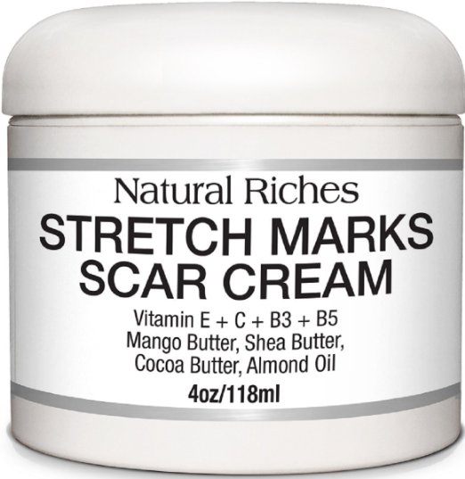 Natural Riches Best Stretch Marks & Scar Cream for Removal of Scars & Pregnancy Stretch Marks, Helps Firming & Tighten Loose Skin, Reduces Appearance of Scars & Keloids