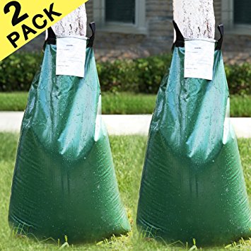 Premium 2-Pack Tree Watering Bag 20 Gallon Made of Sturdy PVC, Automatic Slow Releasing Watering Bag for Tree with Heavy Duty Zipper (2, 20Gallon)