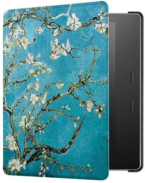 Huasiru Painting Case for Kindle Oasis 2017/2019 (7 inches, 9th/10th Gens) Cover with Auto Sleep/Wake, Blossom