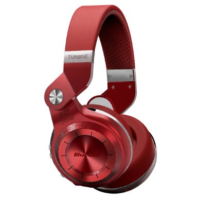 Bluedio T2s Turbine Bluetooth Wireless Stereo Headphones with Microphone, 57mm Drivers, 195° Rotary Folding, Red