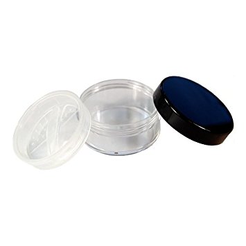 Powder Container (Buca 3), Glossy Black, Set of 2
