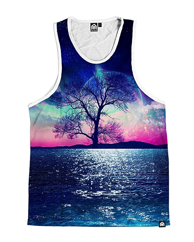 INTO THE AM Coastal Dreams Collection Men's All Over Print Casual Tank Top Shirts