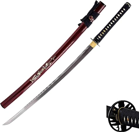 Handmade Sword - Samurai Katana Sword, Battle Ready, Hand Forged, 1045 Carbon Steel, Heat Tempered, Full Tang, Sharp, Wooden Scabbard