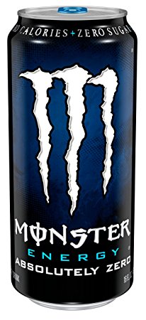 Monster Energy, Absolutely Zero, 16 Ounce (Pack of 4)
