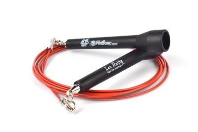 Buddy Lee Super Sonic Speed Jump Rope 10' - 2mm Ultra Thin Lightning Fast RED TPU Coated Cable "The Worlds Fastest Adjustable Cable Jump Rope"