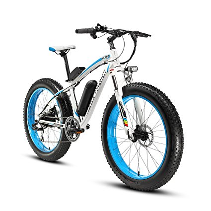 Cyrusher® XF660 48V 500W Mans Electric Mountain Bike 7 Speeds Electric bicycle Disc brakes Suspension fork Fat tire