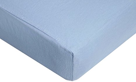 TL Care 100% Cotton Flannel Fitted Crib Sheet, Blue