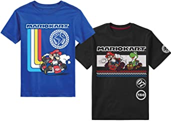 Nintendo Super Mario Bros. Boys Mario Kart & Friends Graphic Short Sleeve T-Shirts 2 Pack