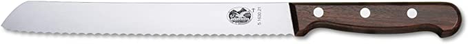 Victorinox Rosewood Bread Knife, Serrated Edge 21cm, stainless_steel, Brown