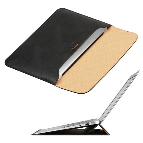 OMOTON 13-Inch Ultrathin Carrying Sleeve Bag Case  with Stand for Macbook Air - Black