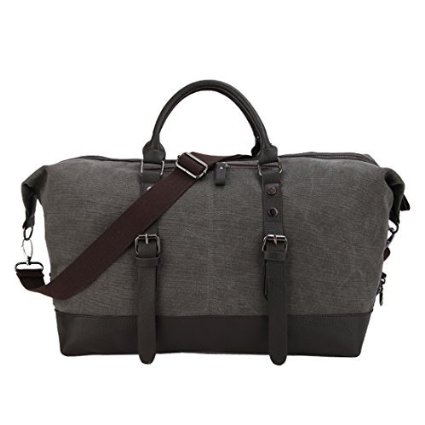 Berchirly Retro Vintage Canvas Duffel Tote Weekender Travel Luggage Bag Shoulder Messenger Bag fits 19inch laptop
