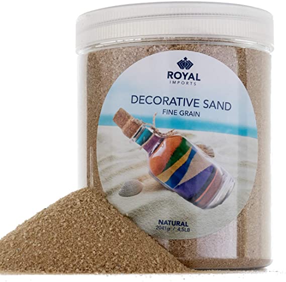 Royal Imports 4.5 LBS Colored Decorative Beach Sand for Vase Filler, Wedding, Home Décor, Crafts and Therapy Play, Natural Beige