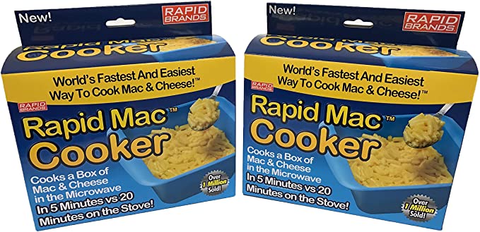 Rapid Mac Cooker - Microwave Boxed Macaroni and Cheese in 5 Minutes - BPA Free and Dishwasher Safe (Blue, 1-Pack-)