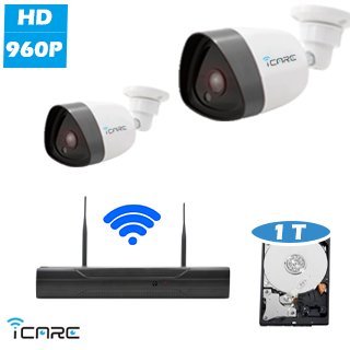 iCare 960PWifi NVR kit: H.264 4ch 1080P Wifi NVR With 1T HDD Pre-installed   2 x 1.3MP 960P Wifi IP Camera, Smart link technology Plug and Play