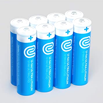 U-tec AA Ultra Lithium Battery (Pack of 8), 3000mAh 1.5V, Longest-Lasting AA Battery, Up to 10 Years in Storage and No Leaks Guaranteed, Works in Extreme Temperatures, Non Rechargeable …