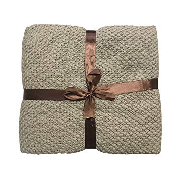 Spring Fever 100% Organic Cotton Soft Premium Throw Couch Baby Stroller Cover Nursery Blanket Khaki One Size