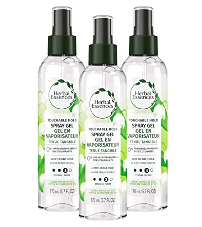 Herbal Essences Hair Spray Gel for Curly Hair, Styling Gel for Women, Touchable Hold, 5.7 Fl Oz Each (Pack of 3)