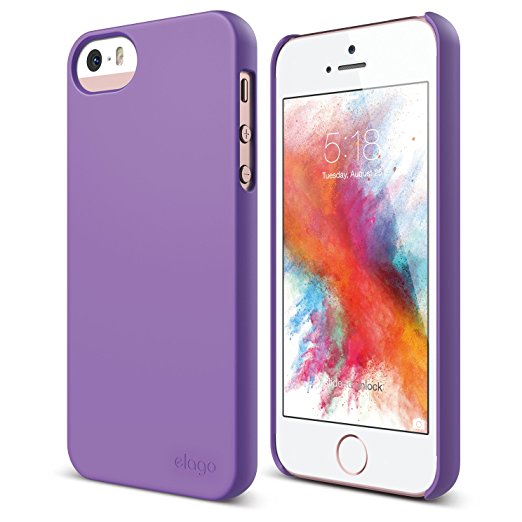 iPhone SE case, elago [Slim Fit 2][Soft Feel Purple] - [Light][Minimalistic][True Fit] - for iPhone SE/5/5S