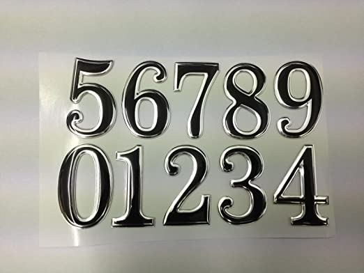 SystemsEleven SILVER/BLACK STICKY PROPERTY NUMBERS set for lockers doors house office bins