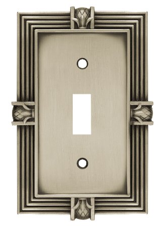 Brainerd 64464 Pineapple Single Toggle Switch Wall Plate  Switch Plate  Cover Brushed Satin Pewter