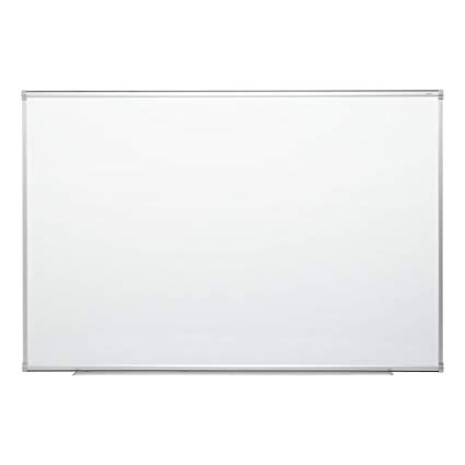 School Outfitters 3'x4' Porcelain Steel Magnetic Dry Erase Board with Aluminum Frame & Map Rail 823-SO