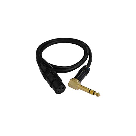 Audio 2000s E20103 1/4 TRS Right Angle to XLR Female 3 Feet Cable