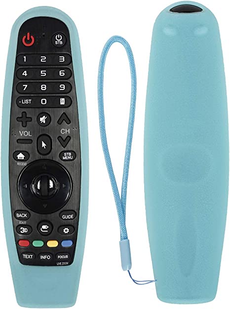 CHUNGHOP Protective Silicone Remote Case for AN-MR19BA AN-MR18BA AN-MR600 AN-MR650 AN-MR20GA LG Magic Remote Case Remote Cover for LG 3D Smart TV Magic Remote Cover (Glow in Dark Blue)