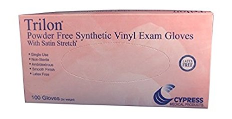 Vinyl Exam Glove, EXTRA LARGE, Powder Free, Latex Free, Smooth, 100 Count Box - Case of 10 Boxes = 1000 Gloves