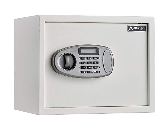 AdirOffice Security Safe with Digital Lock - White - 1.25 Cubic Feet