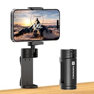 Portronics Mobot Clip Mobile Holder with 360° Adjustable Angles, Light Weight, Pocket Friendly, Mobile Stand for table/Video Recording/Vlogging, Compatible with 4.5 to 6.9 inch Smartphones(Black)