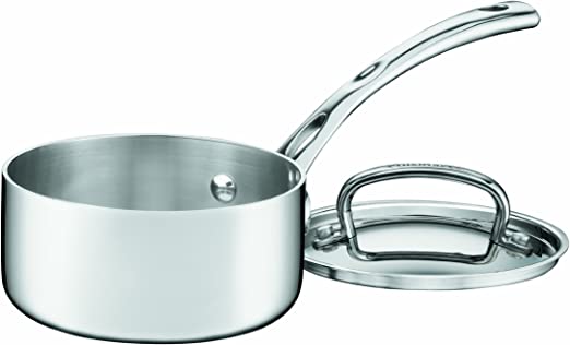 CUISINART FCT19-14 French Classic Tri-Ply Stainless 1-Quart Saucepan with Cover, Silver
